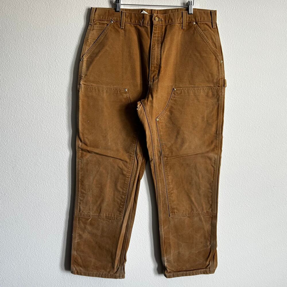 Carhartt B01 BRN brown double knee work wear carpenter pants
